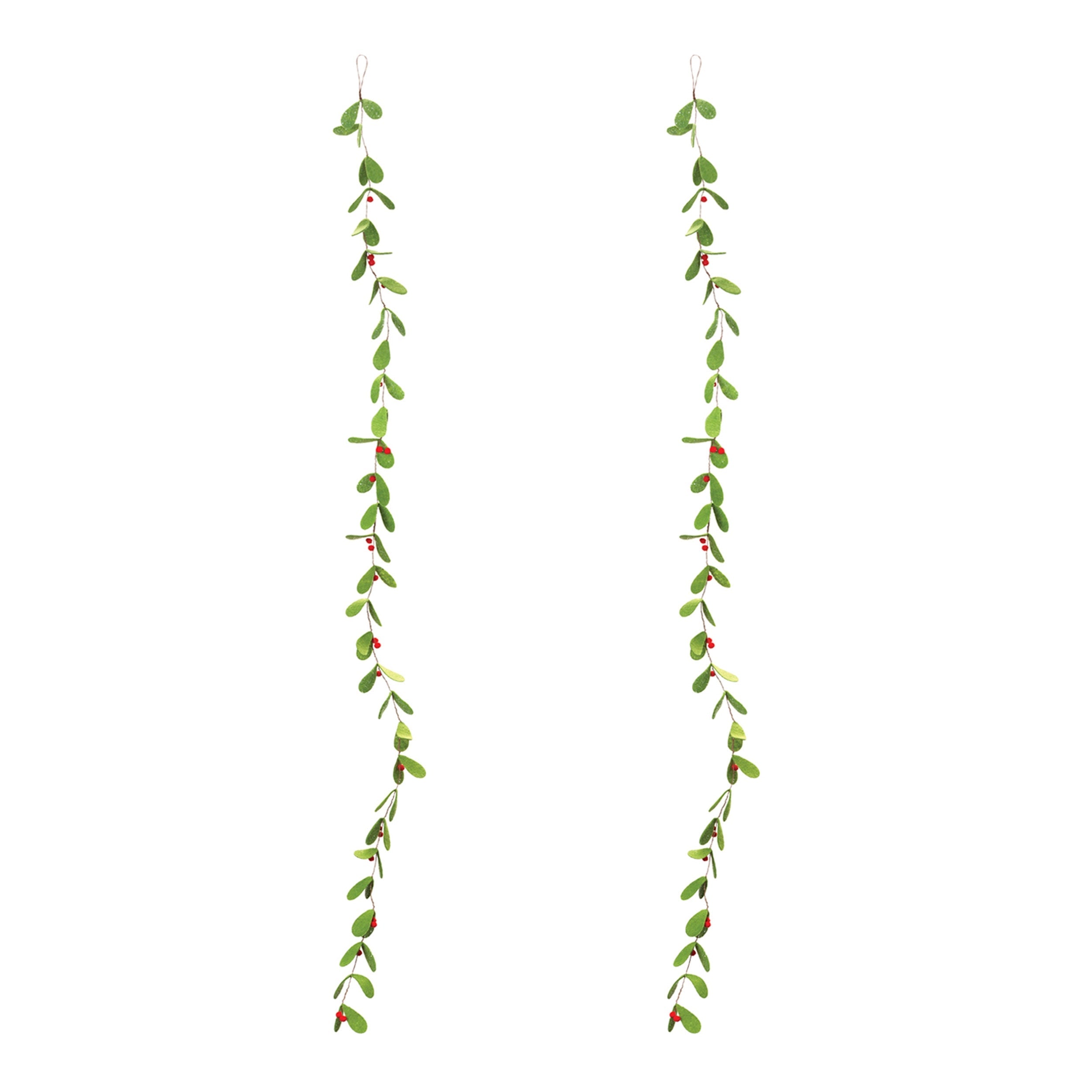 Fabric Mistletoe String Garland (Set of 2)