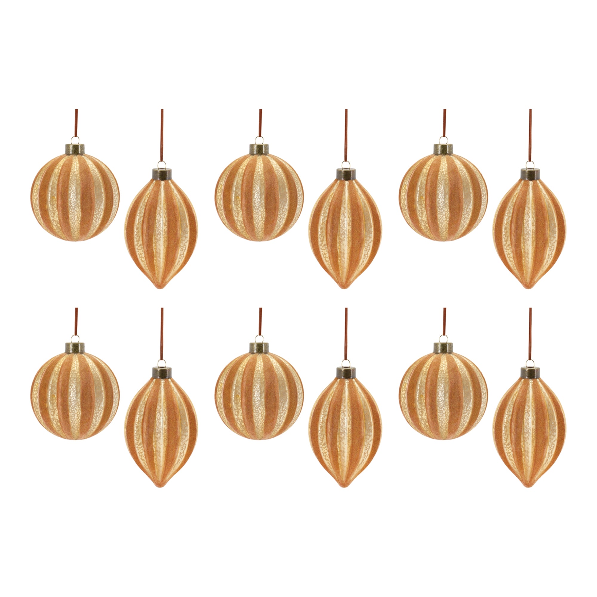 Ribbed Glass Ornamnet (Set of 12)