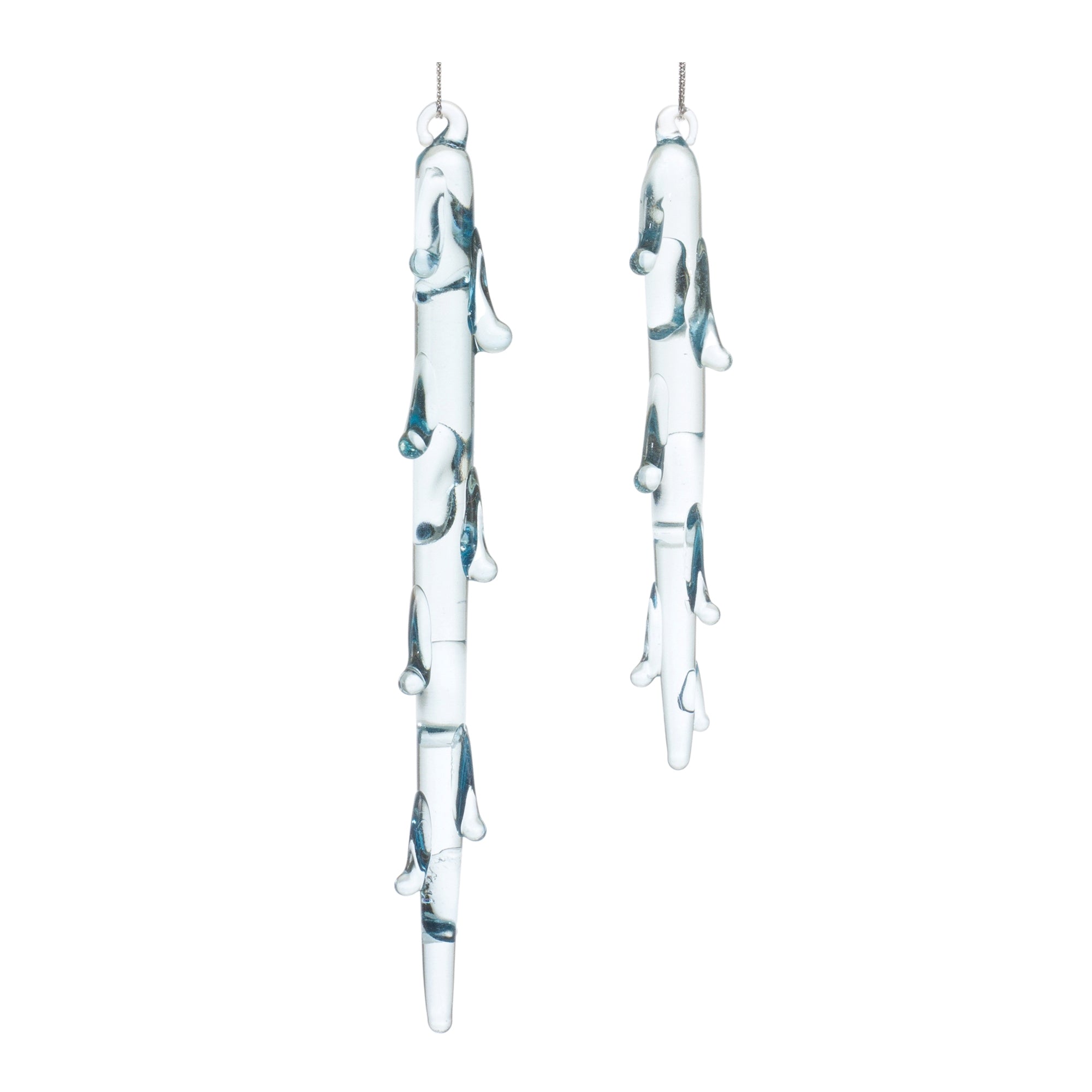 Melted Glass Icicle Drop Ornament (Set of 12)