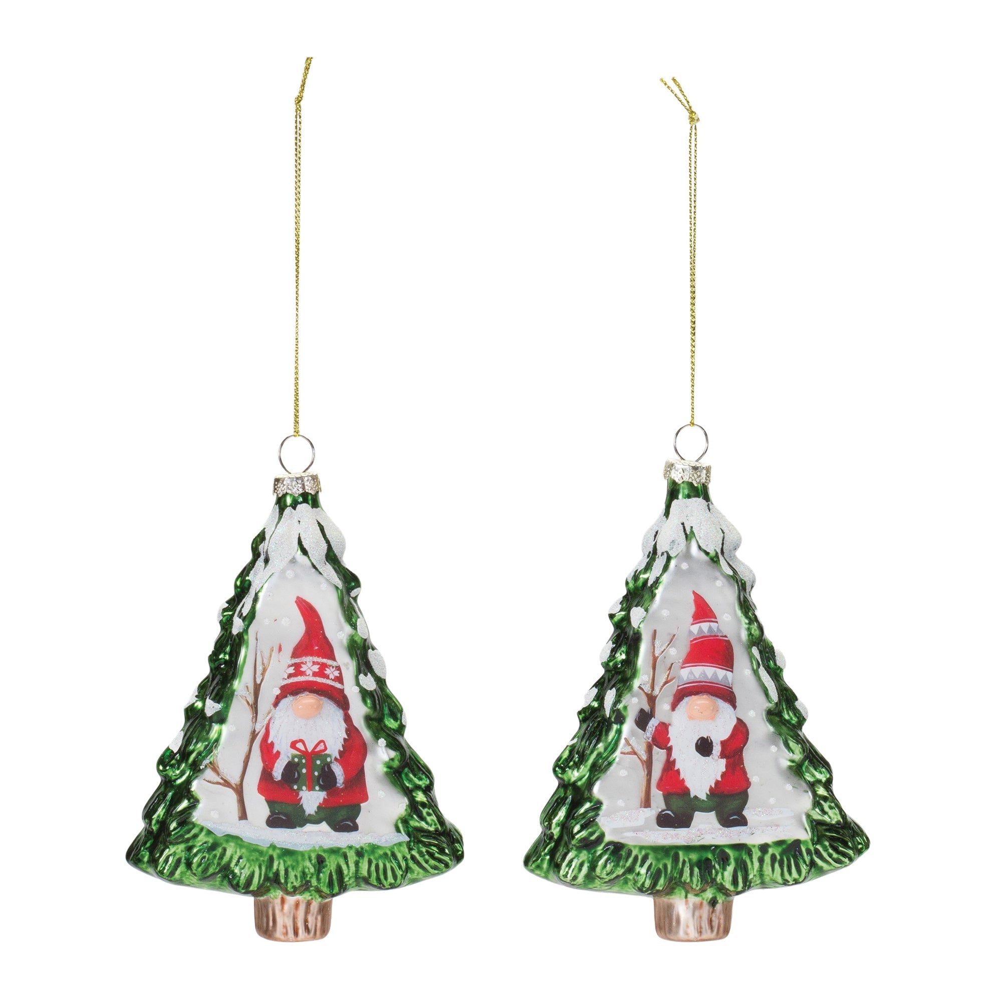 Gnome Pine Tree Ornament (Set of 12)