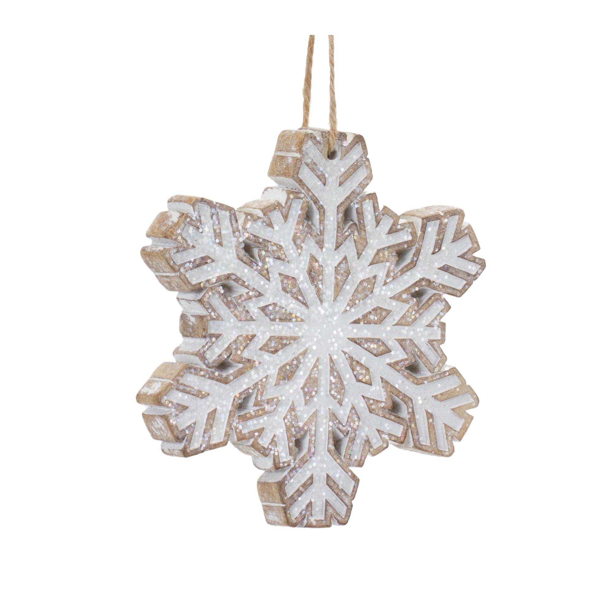 Glittered Snowflake Ornament (Set of 3)