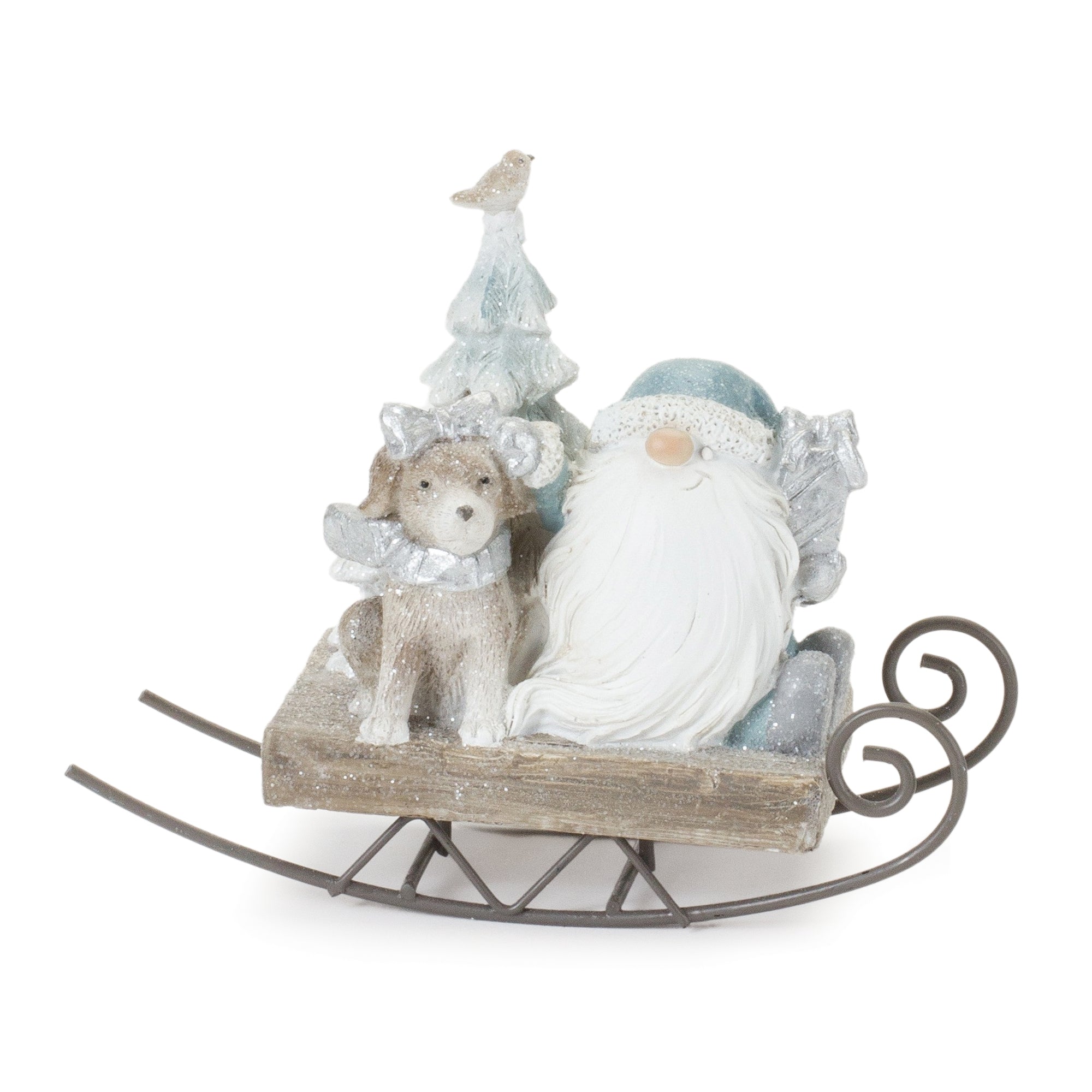 Gnome on Sled Figurine (Set of 2)