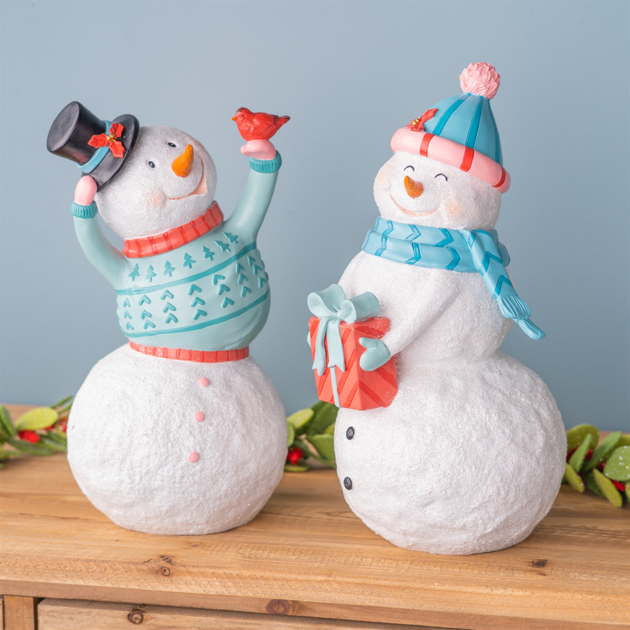 Whimsical Snowman Figurine (Set of 2)