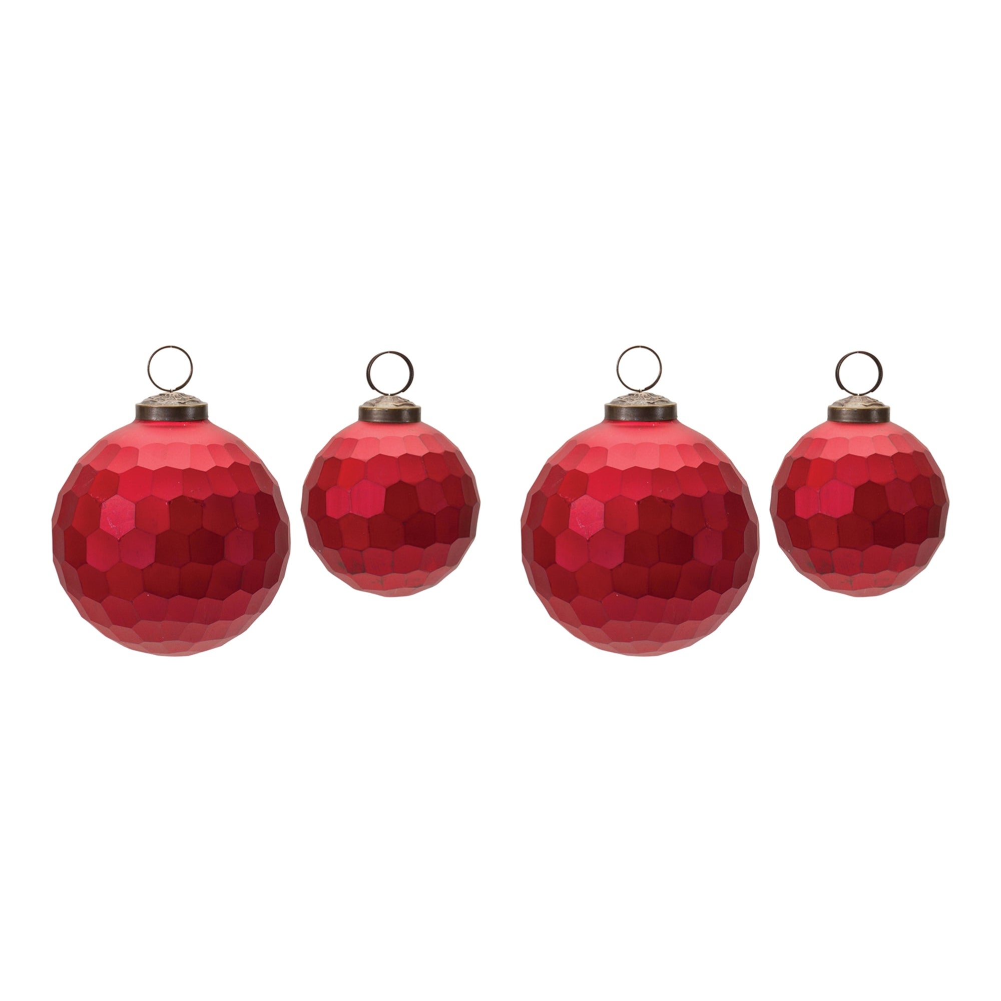 Hammered Glass Ball Ornament (Set of 4)