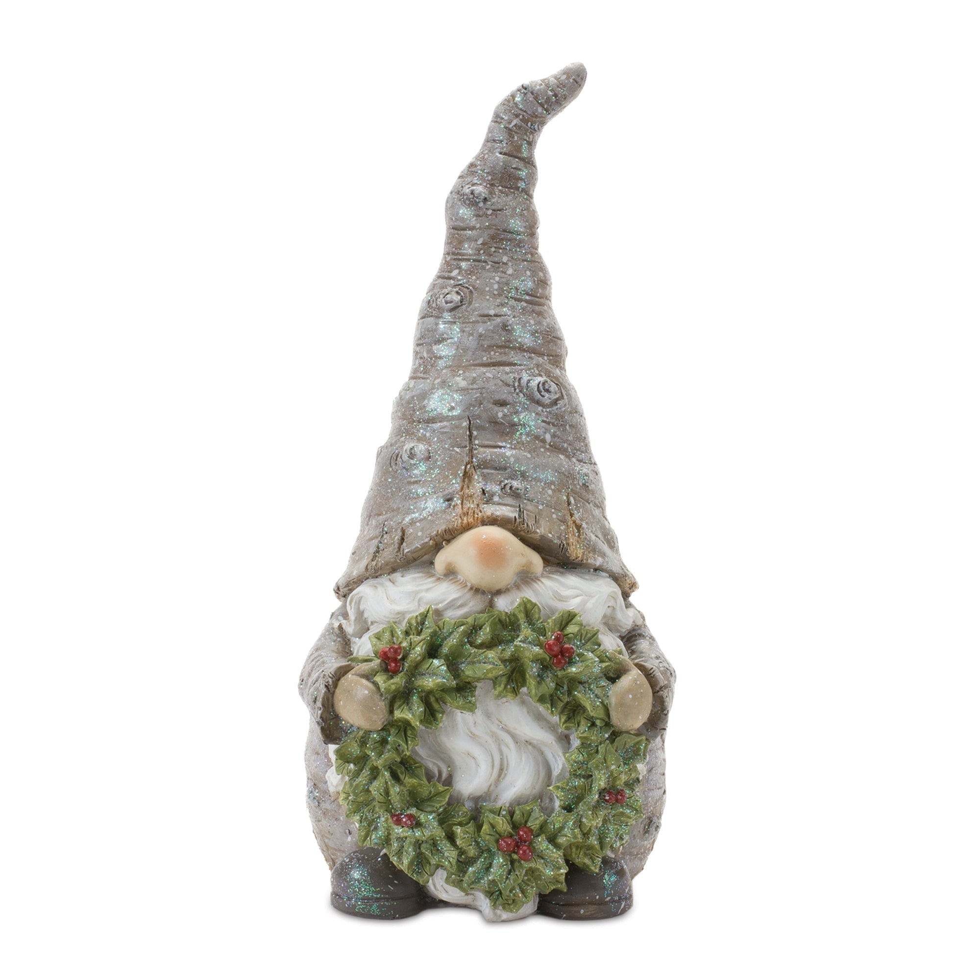 Pine Tree Trunk Gnome with Wreath Accent (Set of 2)