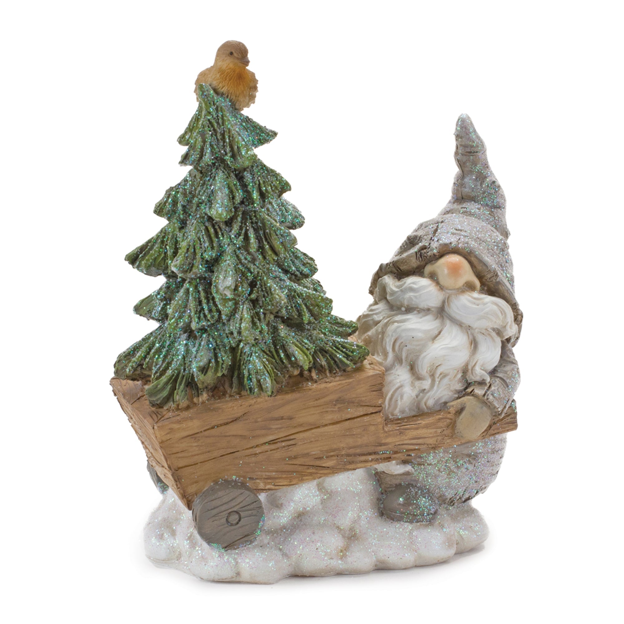 Pine Tree Trunk Gnome with Woodland Animals (Set of 2)