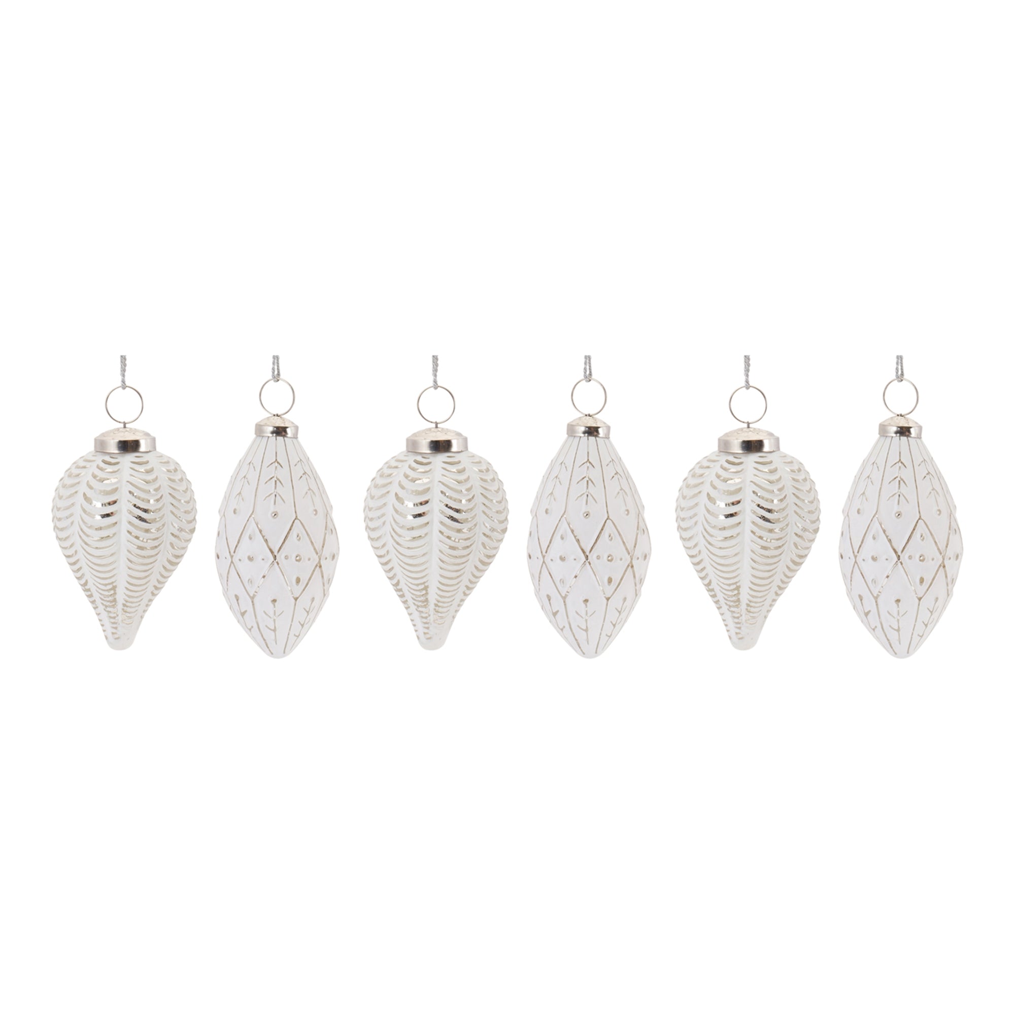 Frosted Glass Onion Ornament (Set of 6)