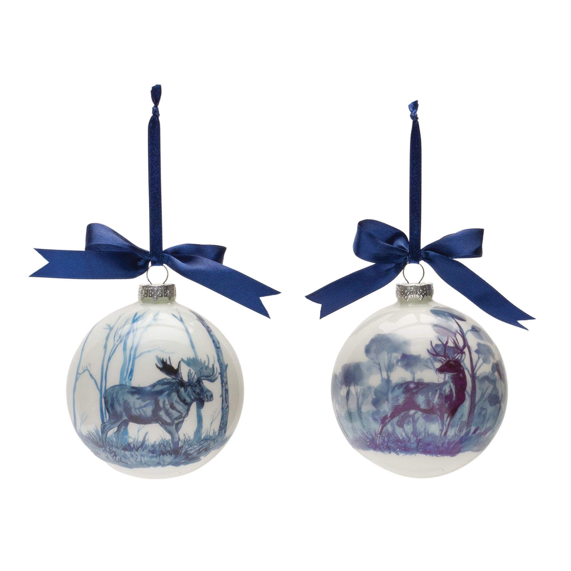 Woodland Deer and Moose Ball Ornament (Set of 6)