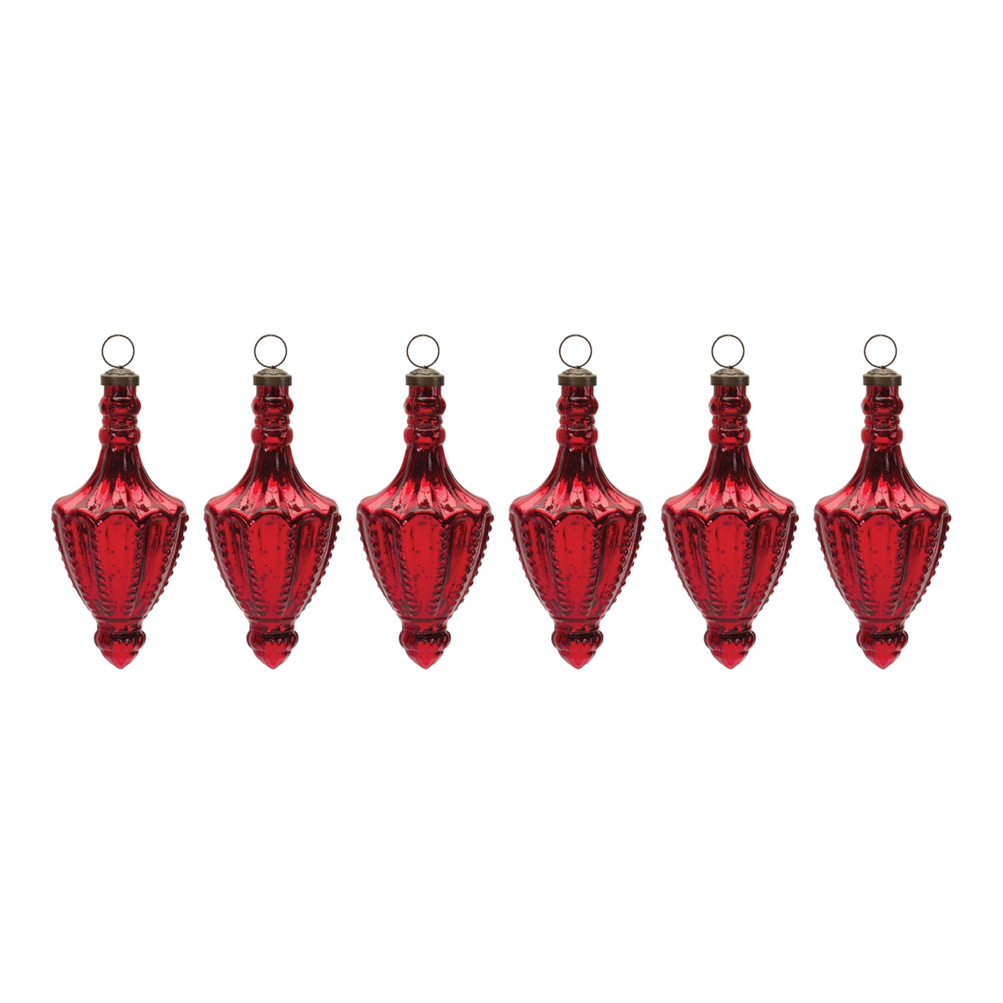 Mercury Glass Finial Drop Ornament (Set of 4)