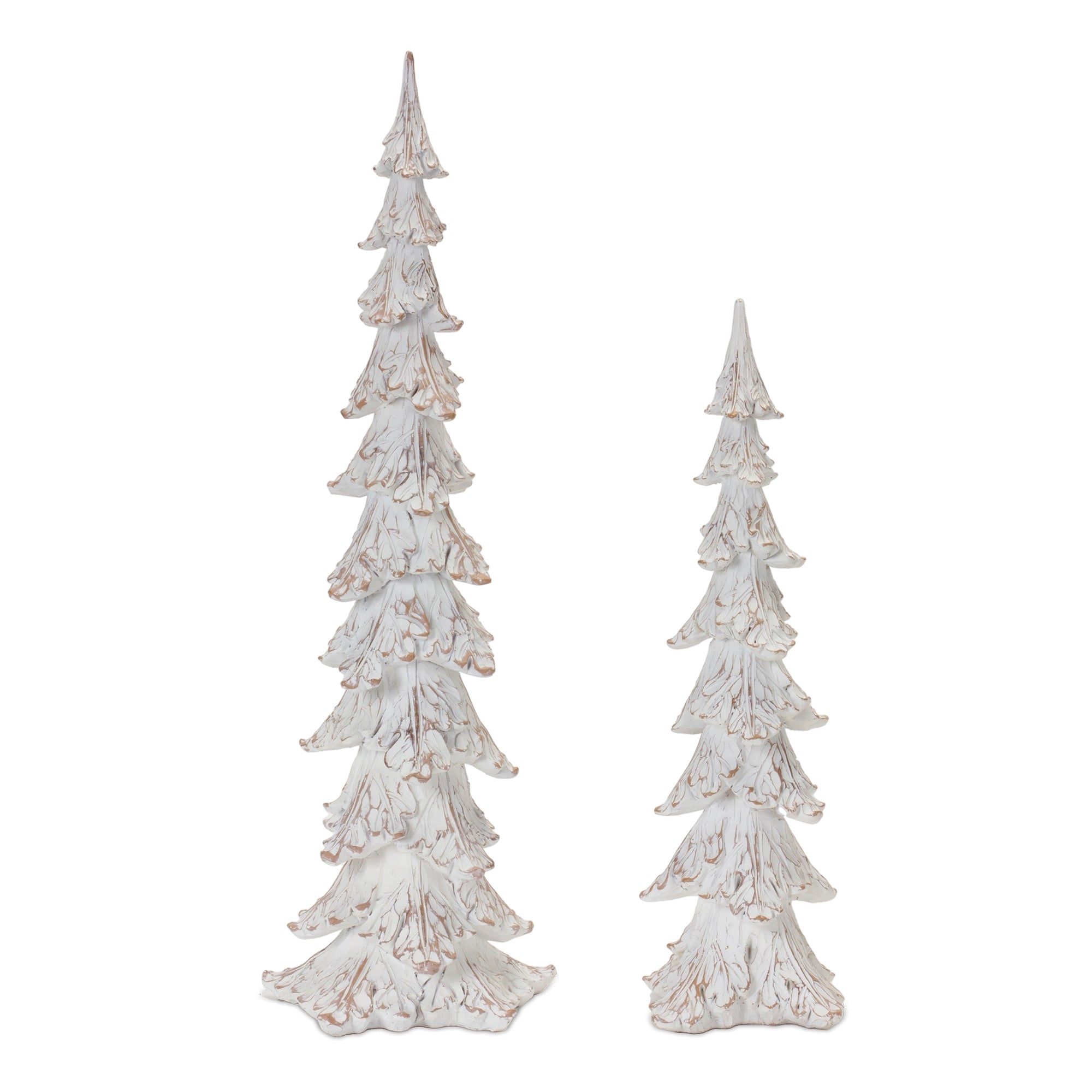 White Washed Pine Tree (Set of 2)