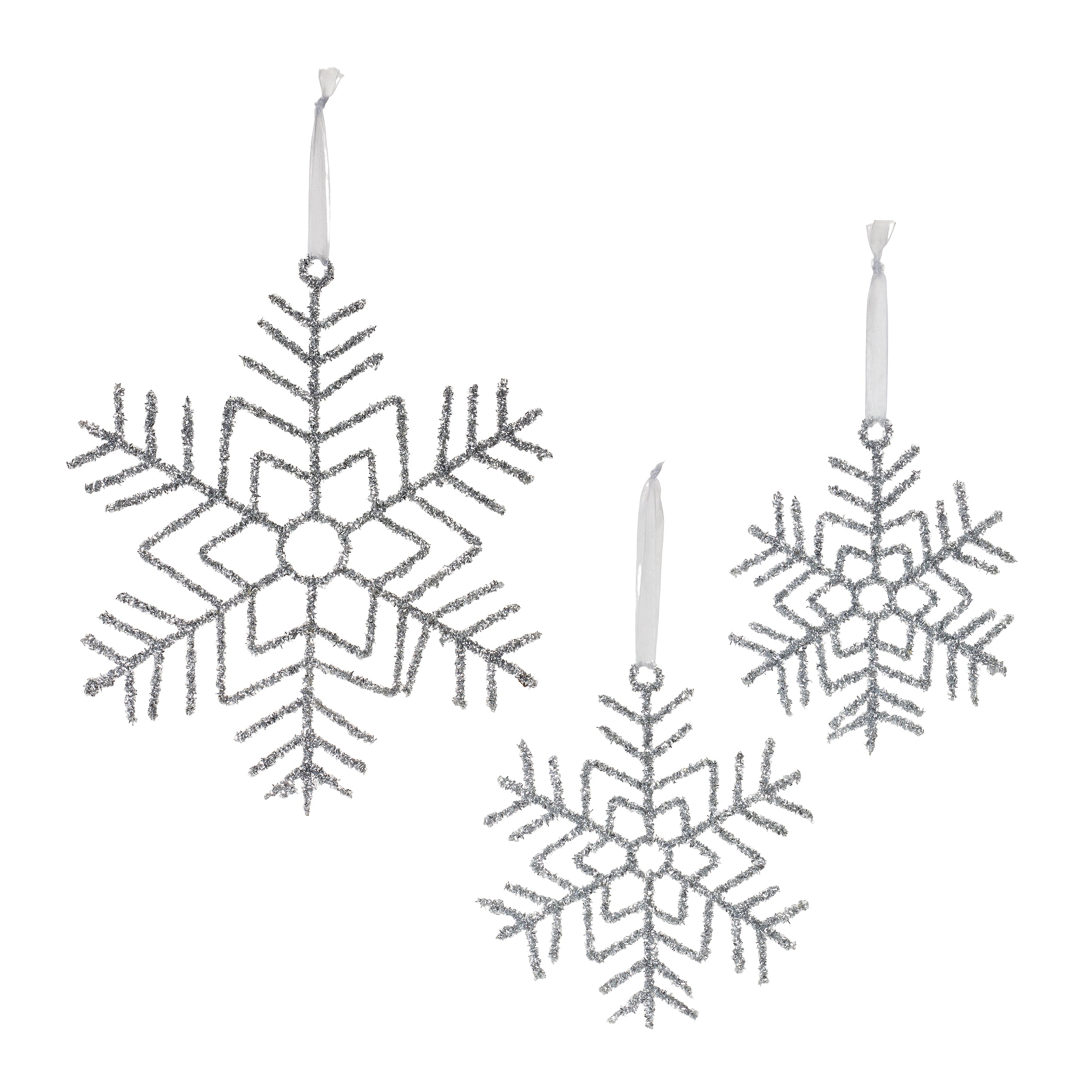 Glittered Wire Snowflake Ornament (Set of 12)