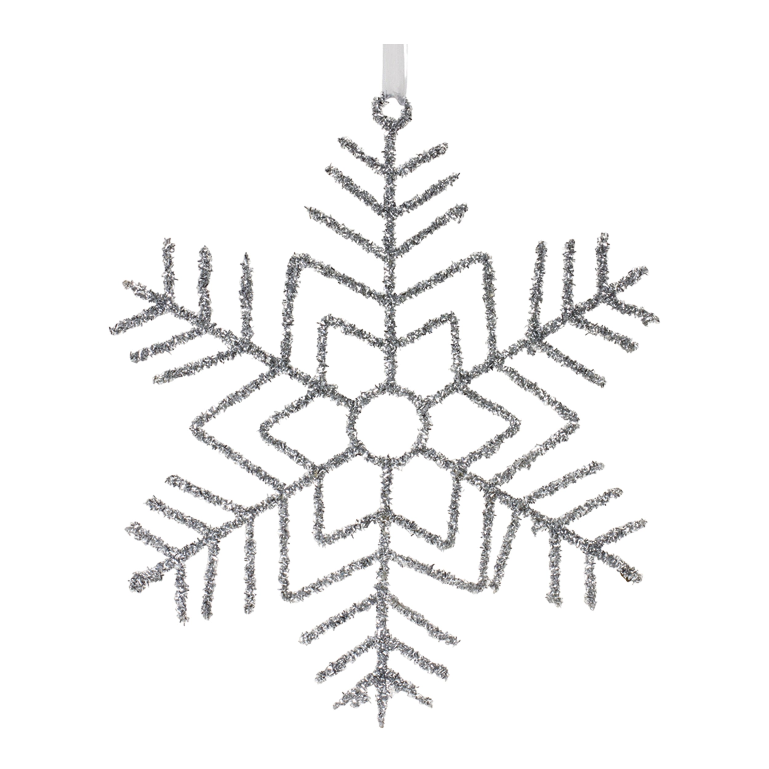 Glittered Wire Snowflake Ornament (Set of 12)