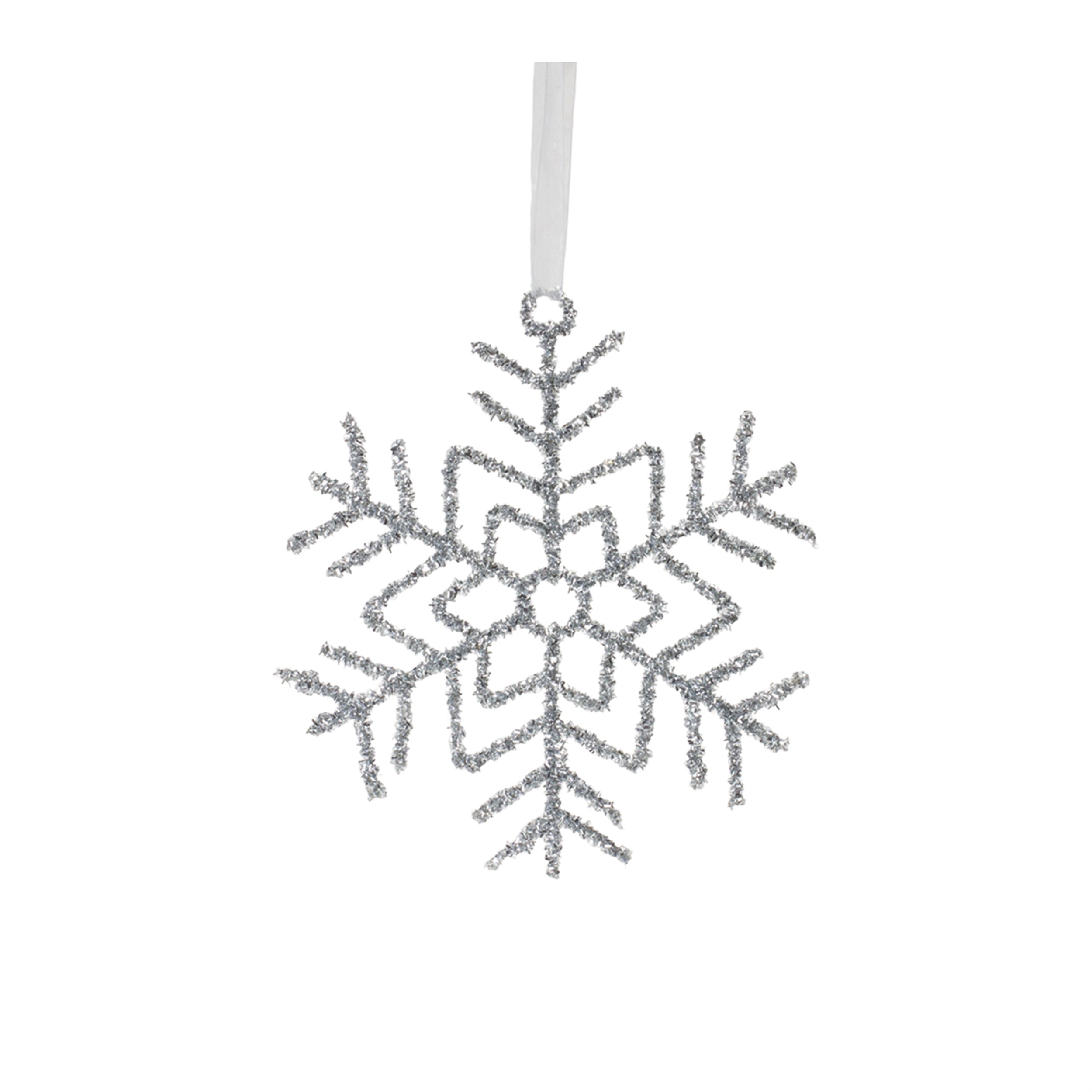 Glittered Wire Snowflake Ornament (Set of 12)