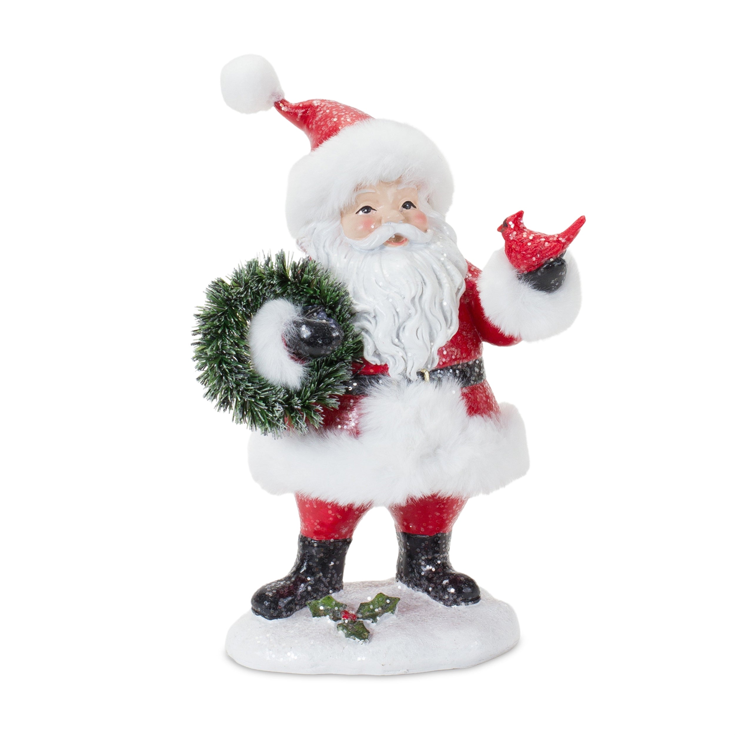 Fluffy Santa Figurine (Set of 2)