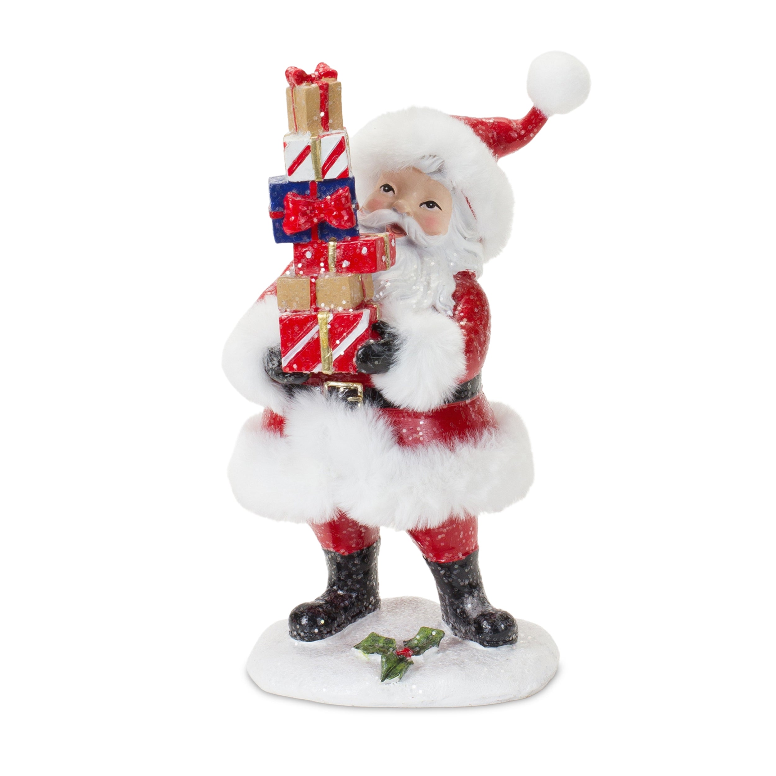 Fluffy Santa Figurine (Set of 2)