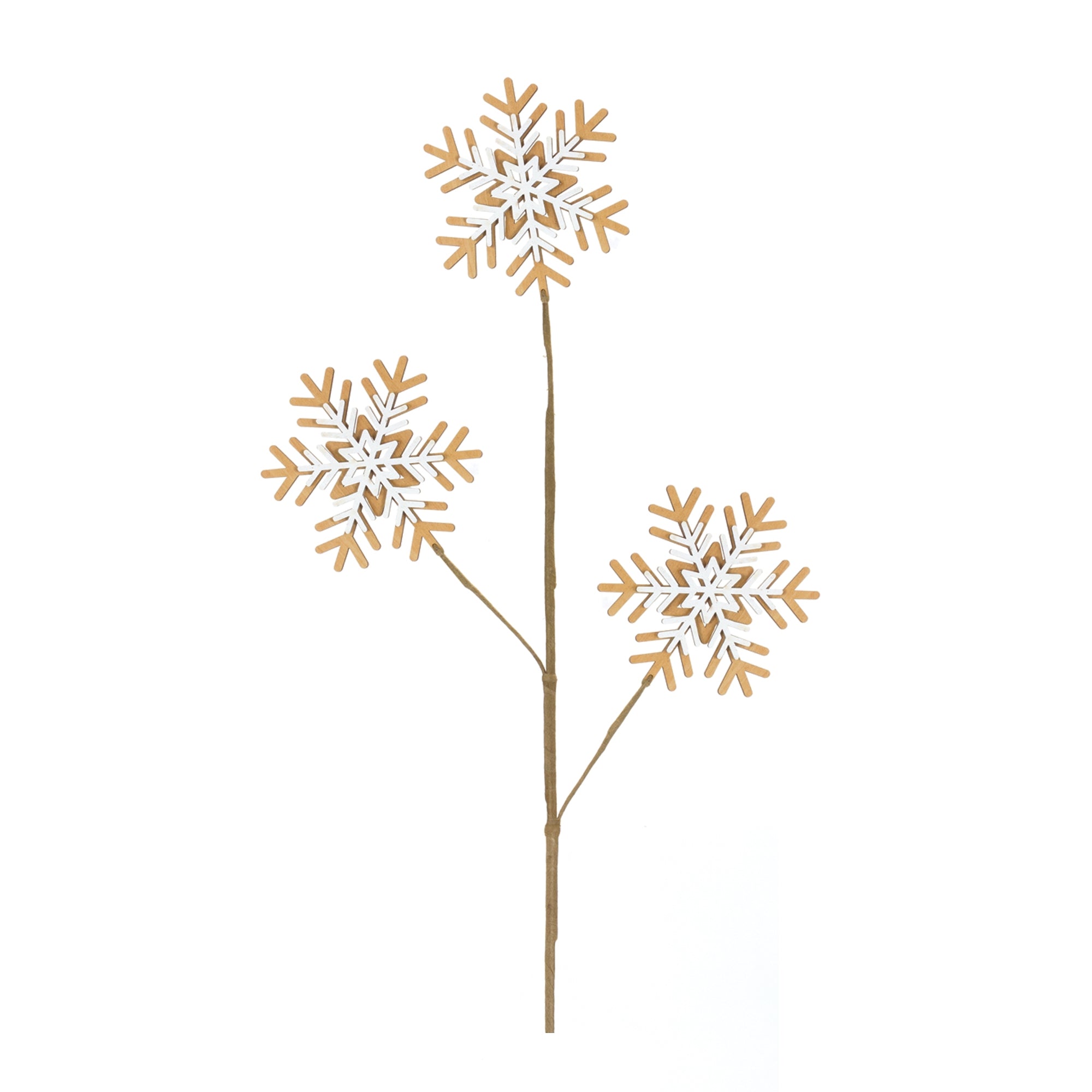 Wood Snowflake Spray (Set of 6)