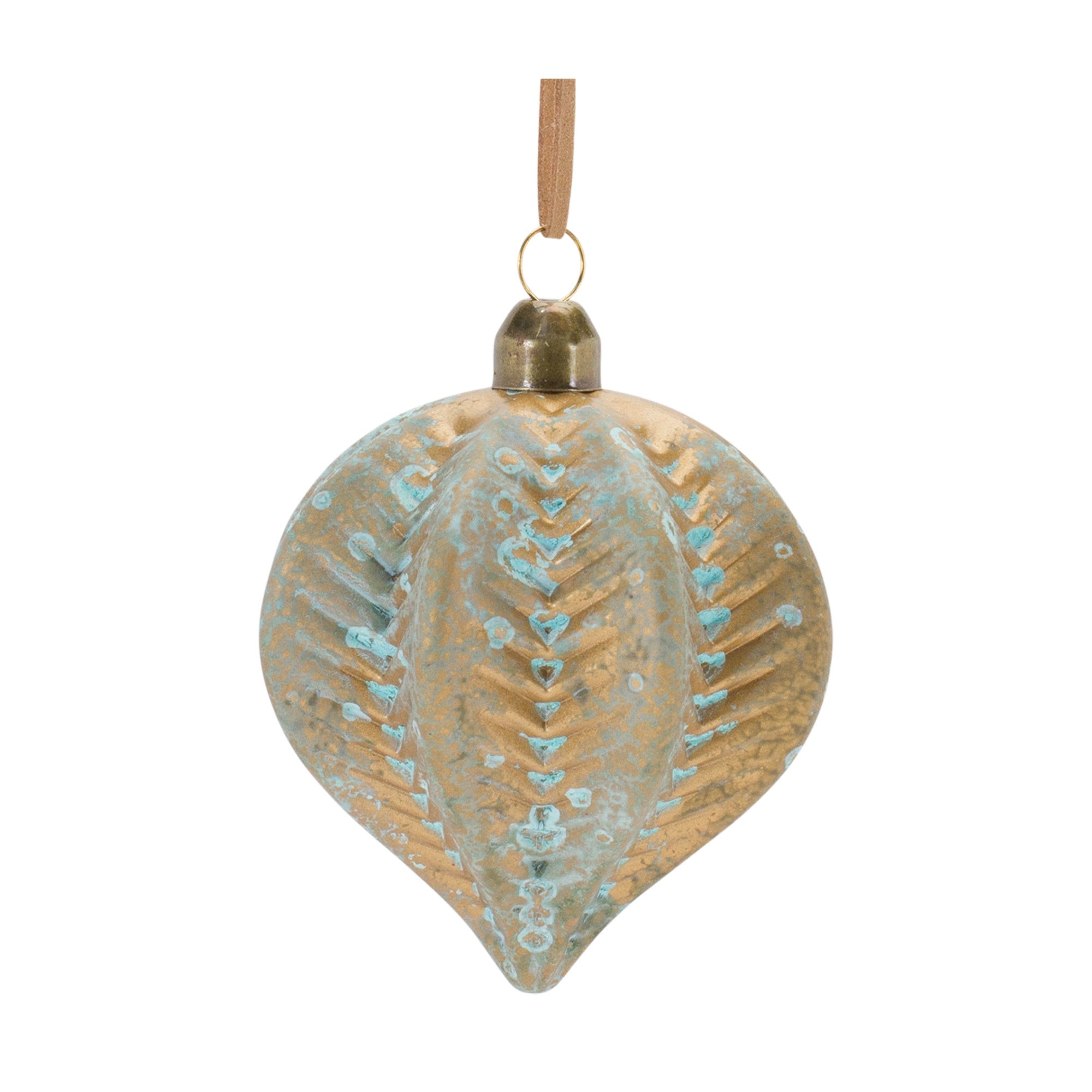 Distressed Ribbed Glass Ornament (Set of 12)