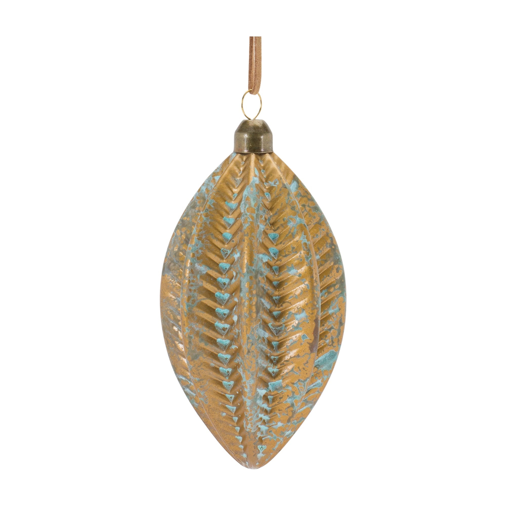 Distressed Ribbed Glass Ornament (Set of 12)