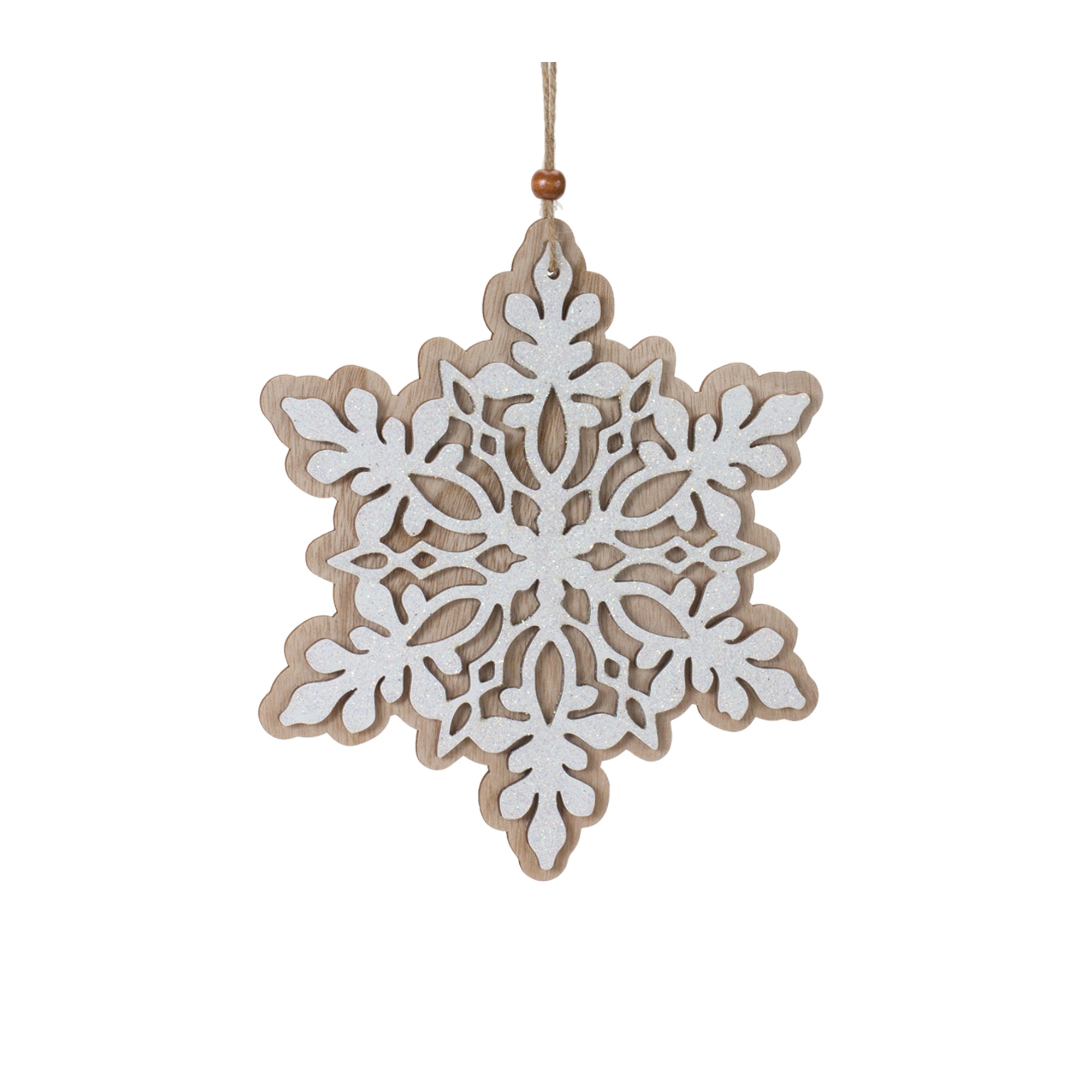 Wood Snowflake Ornaments (Set of 24)