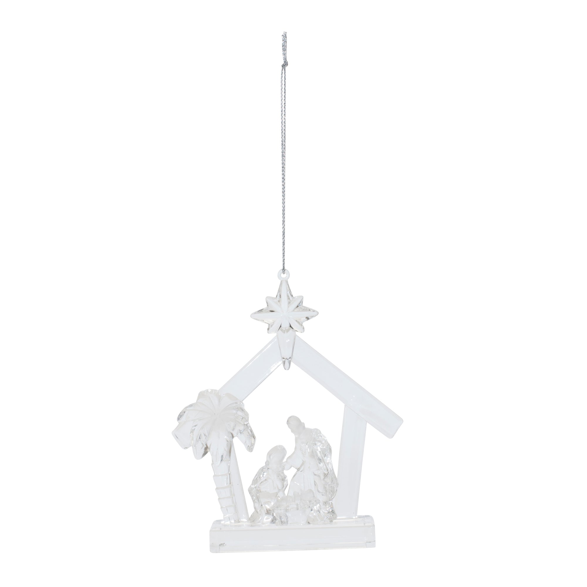 Clear Acrylic Nativity Ornament (Set of 4)