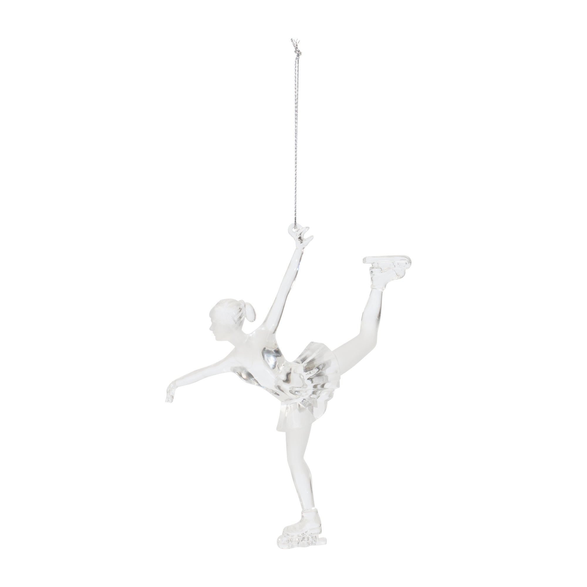 Clear Acrylic Ice Skater Ornament (Set of 4)