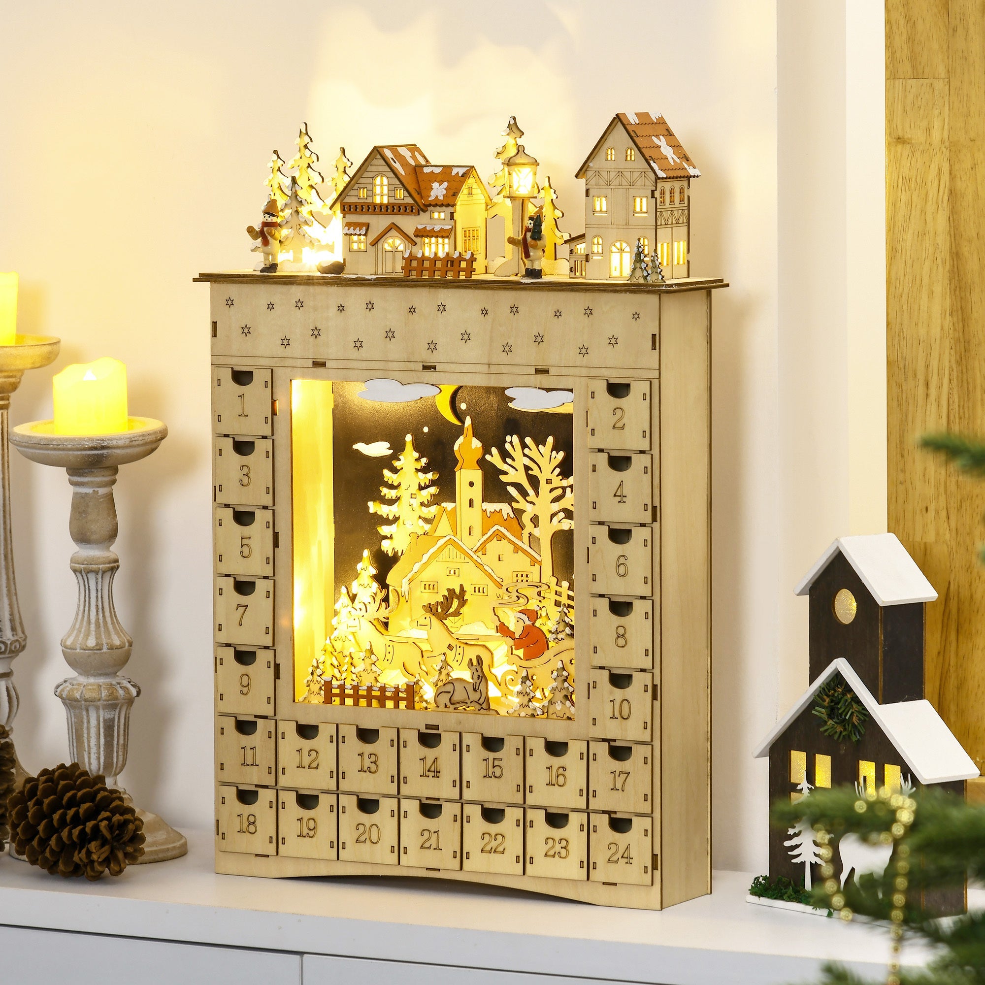 Country Town -Light Up  Christmas Advent Calendar