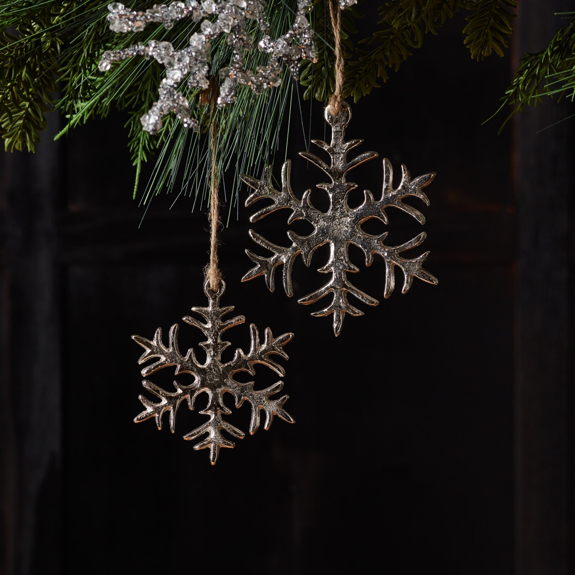 Rustic Metal Snowflake Ornament (Set of 12)