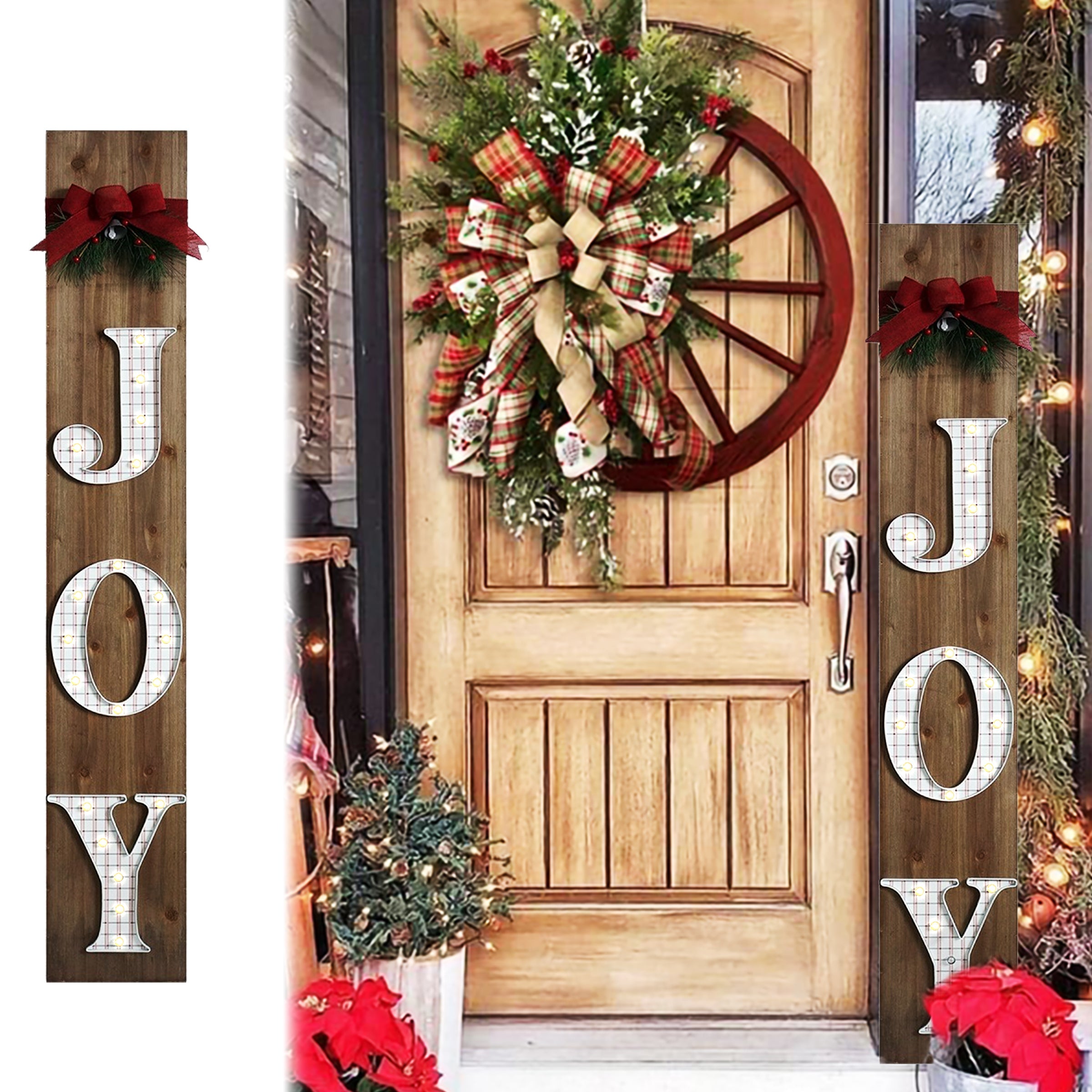 5' "JOY" lighted Porch Sign