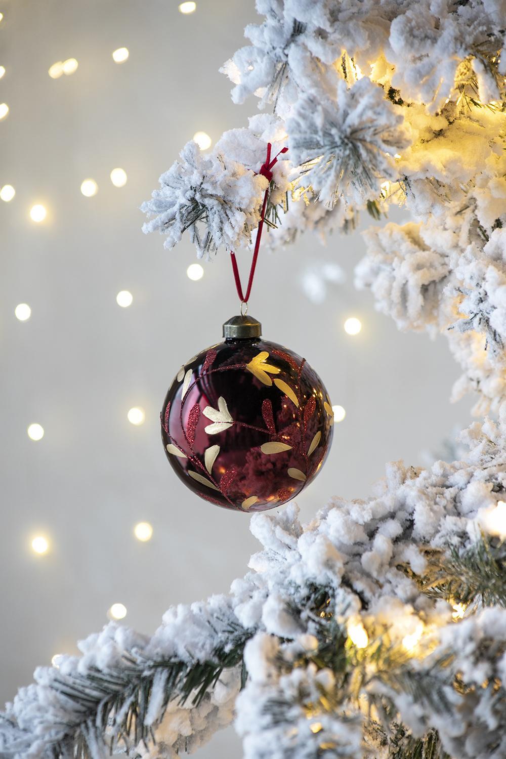 Red and Gold Christmas Ball Ornaments, Set of 6