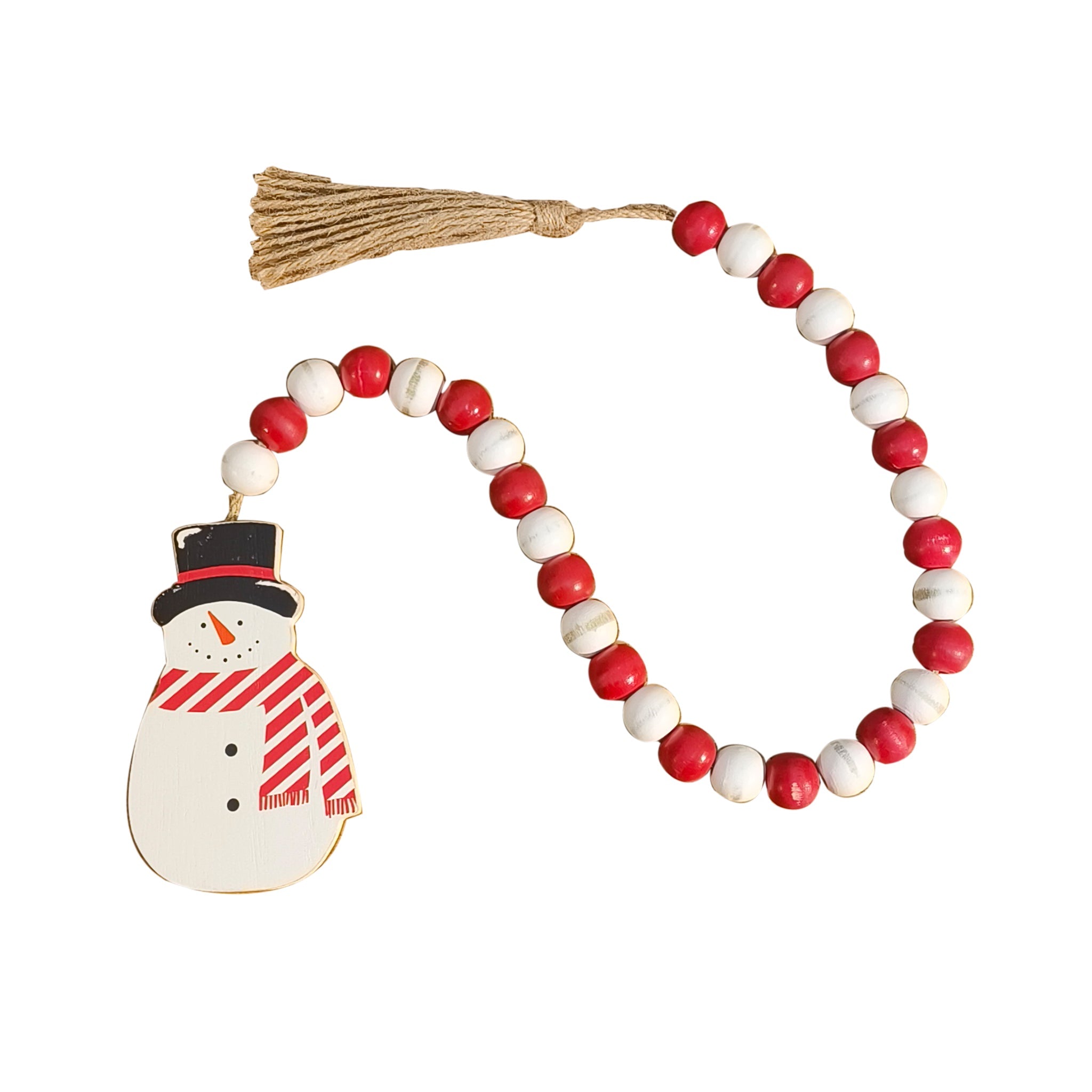 Snowman Farmhouse Beads with Tassel