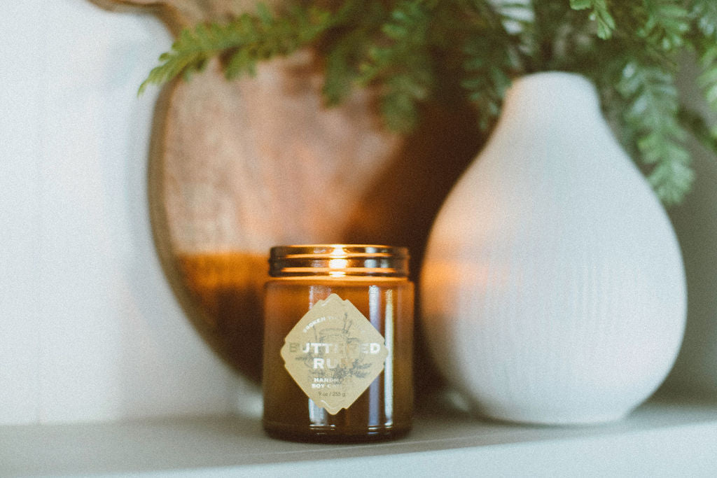 Buttered Rum Handmade Holiday Soy Candle 9oz