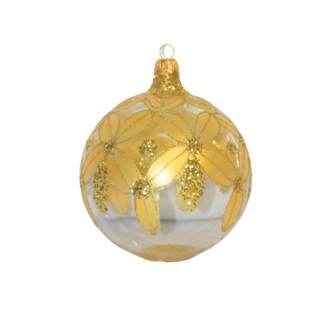 4" Hand Painted Italian Import Christmas Ornament- Golden Gilded  Décor