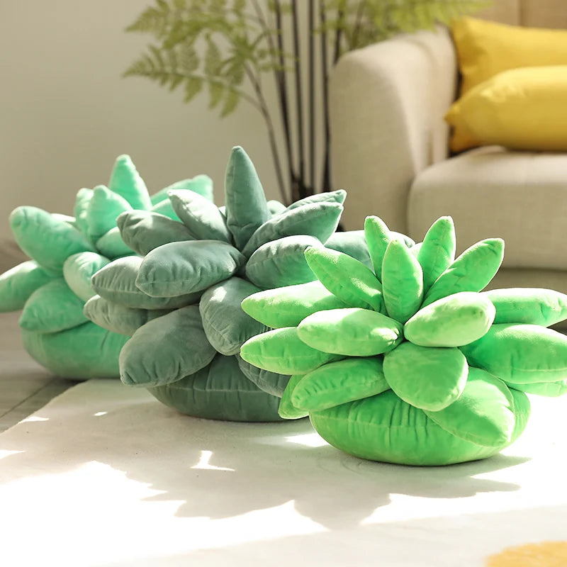 25/45cm Lifelike Succulent Plants Plush Toys Soft Doll Stuffed Green Potted Flowers Pillow Chair Cushion for Girls  Gift