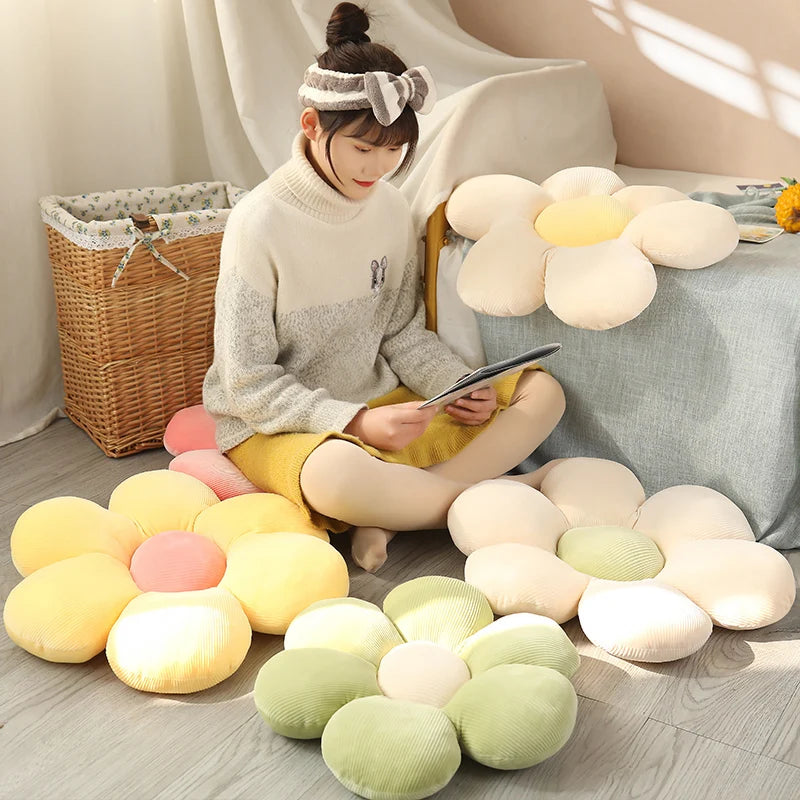 35cm Beautiful Colorful Flower Plush Pillow Toy Soft Cartoon Plant Stuffed Doll Chair Cushion Sofa  Lovers Birthday Gifts