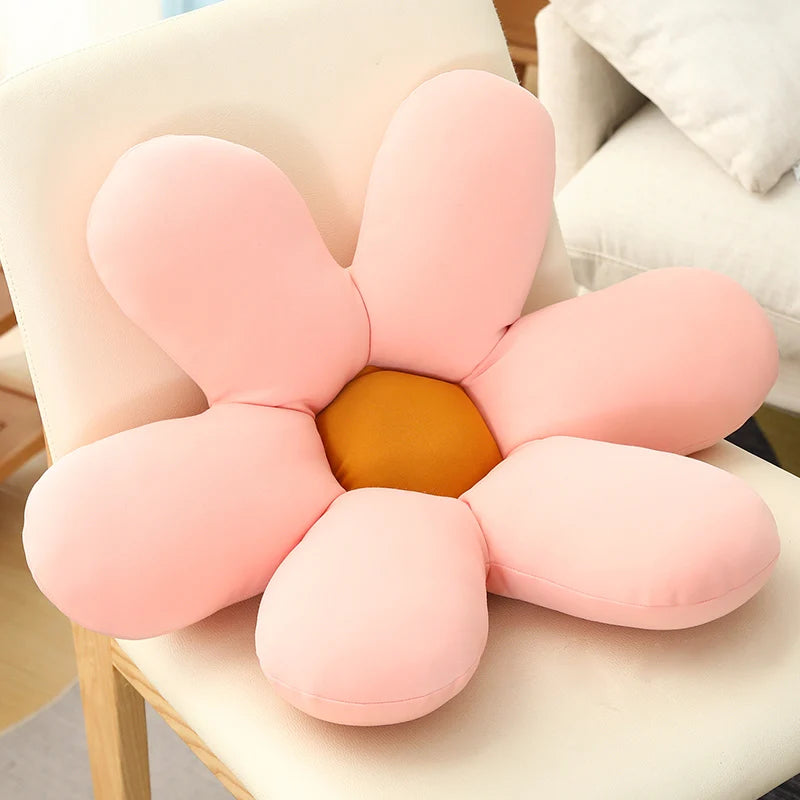 Nordic White 6 Petal Daisy Flower Pillow Room Bedside Sunflower Shape Cushion Girly Sweet Heart Cat Chair Seat Tulip Cushion