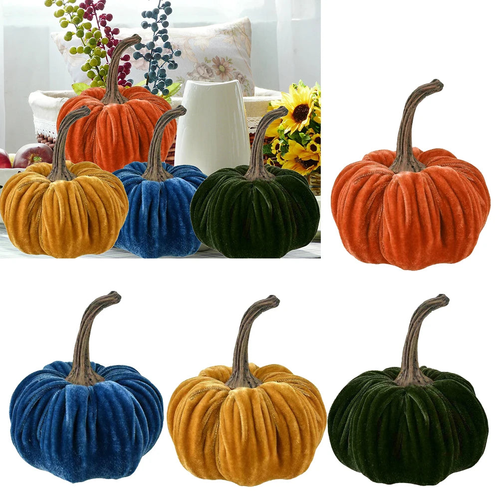 Handmade Velvet Pumpkin Decor Pillow