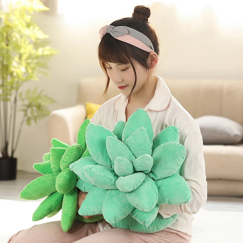 25/45cm Lifelike Succulent Plants Plush Toys Soft Doll Stuffed Green Potted Flowers Pillow Chair Cushion for Girls  Gift