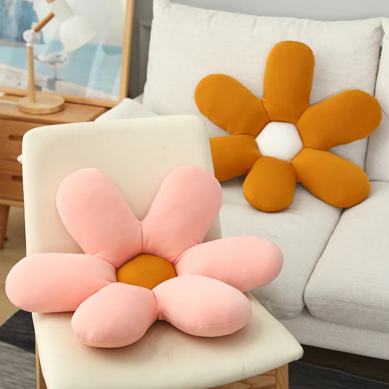 Nordic White 6 Petal Daisy Flower Pillow Room Bedside Sunflower Shape Cushion Girly Sweet Heart Cat Chair Seat Tulip Cushion