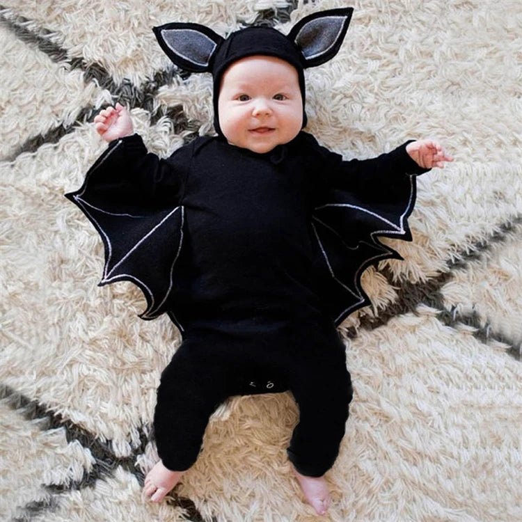 Bat Baby Infant Cotton Rompers Halloween Toddler Kids Adorable Animal Clothes Jumpsuit Hallowmas Costumes With Hat