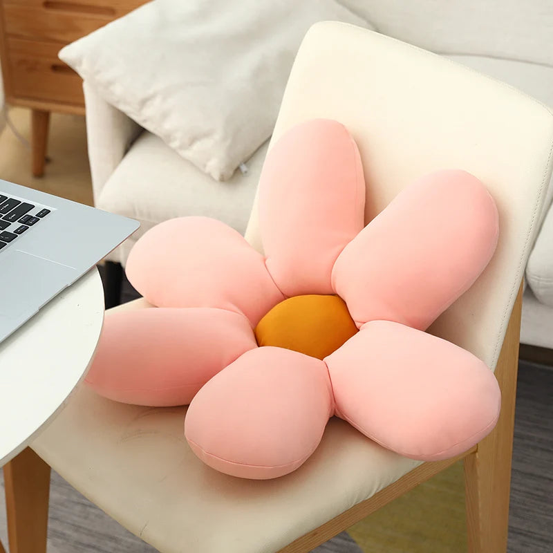 Nordic White 6 Petal Daisy Flower Pillow Room Bedside Sunflower Shape Cushion Girly Sweet Heart Cat Chair Seat Tulip Cushion