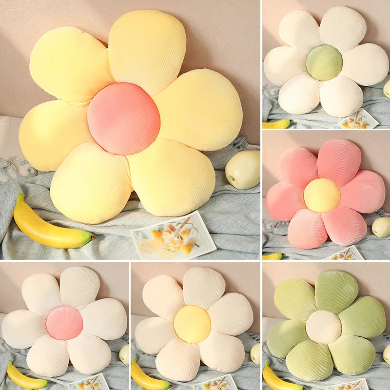 35cm Beautiful Colorful Flower Plush Pillow Toy Soft Cartoon Plant Stuffed Doll Chair Cushion Sofa  Lovers Birthday Gifts