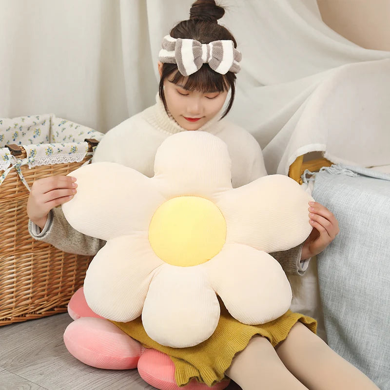 35cm Beautiful Colorful Flower Plush Pillow Toy Soft Cartoon Plant Stuffed Doll Chair Cushion Sofa  Lovers Birthday Gifts