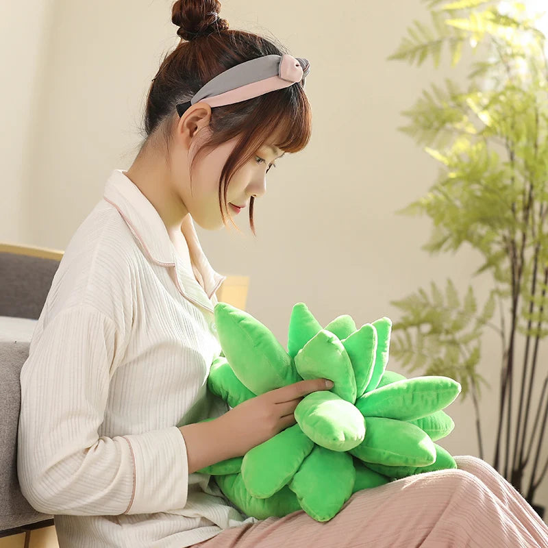 25/45cm Lifelike Succulent Plants Plush Toys Soft Doll Stuffed Green Potted Flowers Pillow Chair Cushion for Girls  Gift