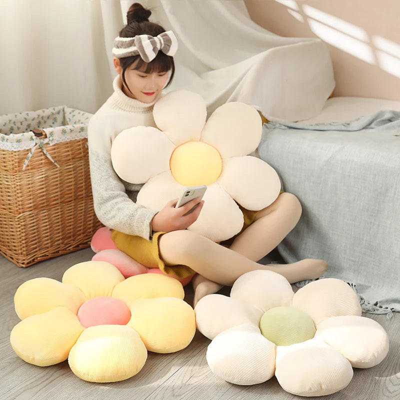 35cm Beautiful Colorful Flower Plush Pillow Toy Soft Cartoon Plant Stuffed Doll Chair Cushion Sofa  Lovers Birthday Gifts