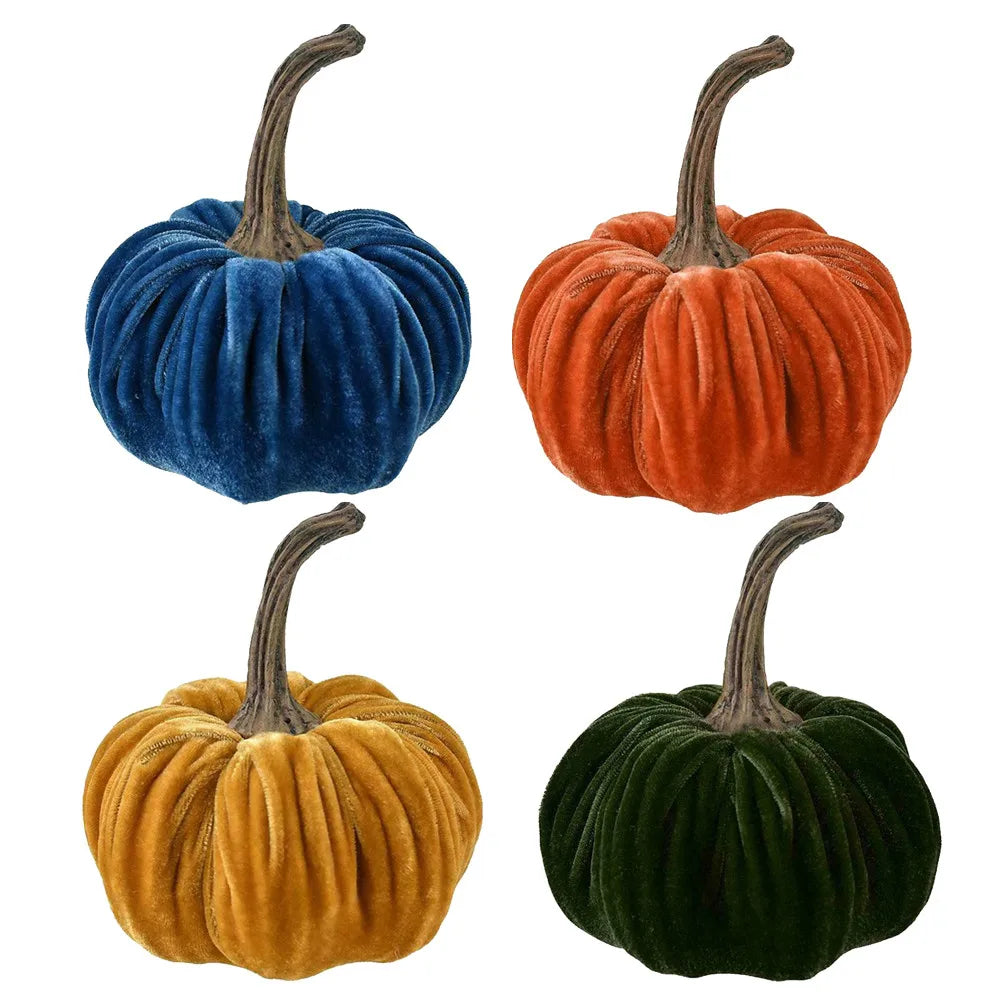 Handmade Velvet Pumpkin Decor Pillow