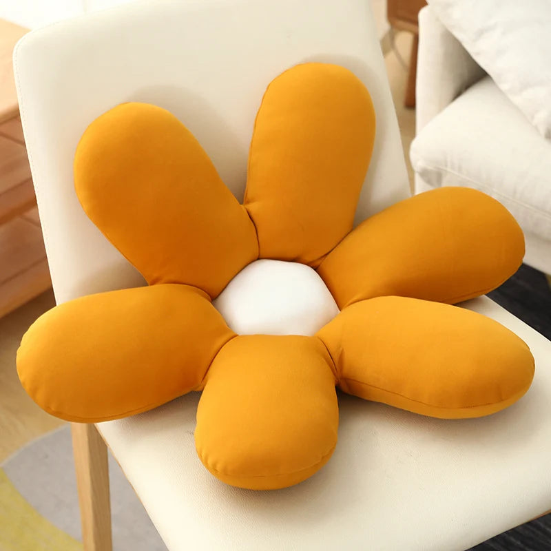 Nordic White 6 Petal Daisy Flower Pillow Room Bedside Sunflower Shape Cushion Girly Sweet Heart Cat Chair Seat Tulip Cushion