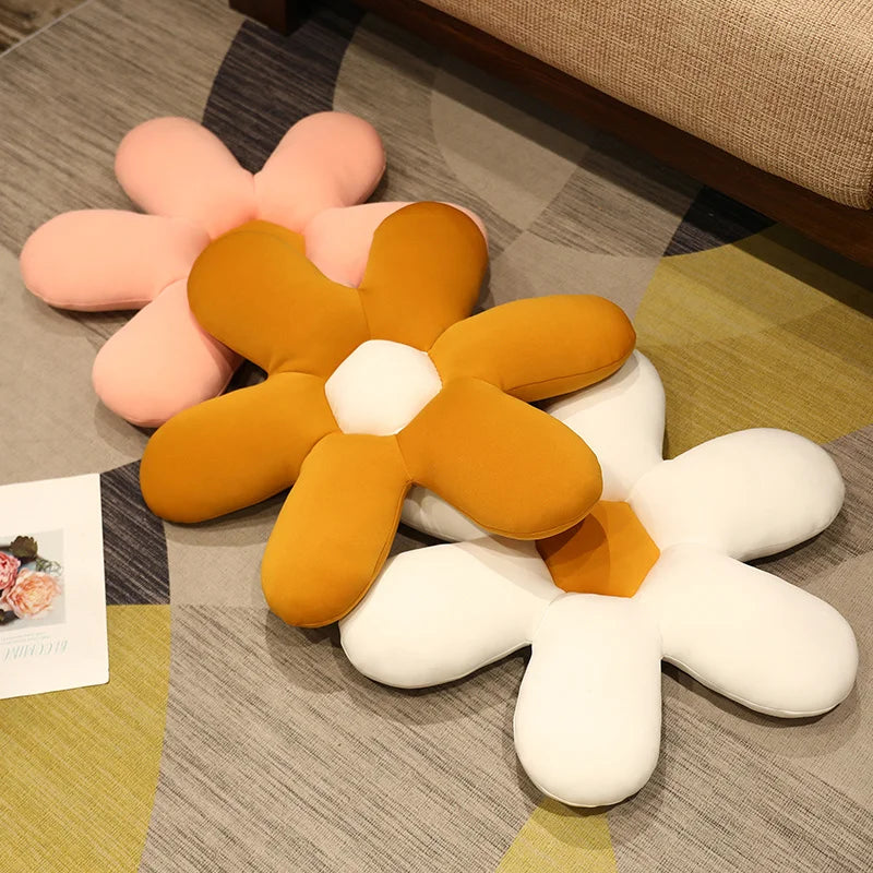 Nordic White 6 Petal Daisy Flower Pillow Room Bedside Sunflower Shape Cushion Girly Sweet Heart Cat Chair Seat Tulip Cushion