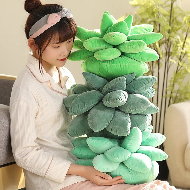 25/45cm Lifelike Succulent Plants Plush Toys Soft Doll Stuffed Green Potted Flowers Pillow Chair Cushion for Girls  Gift