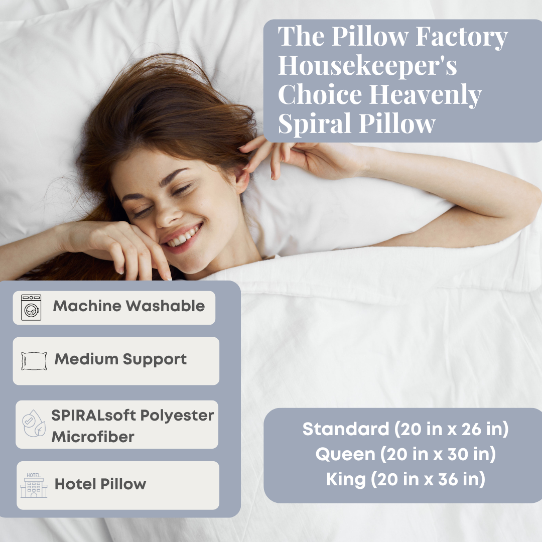 The Pillow Factory Housekeeper's Choice Heavenly Spiral Pillow- Featured at Many Borgata Hotel Casino & Spa<sup>®</sup>