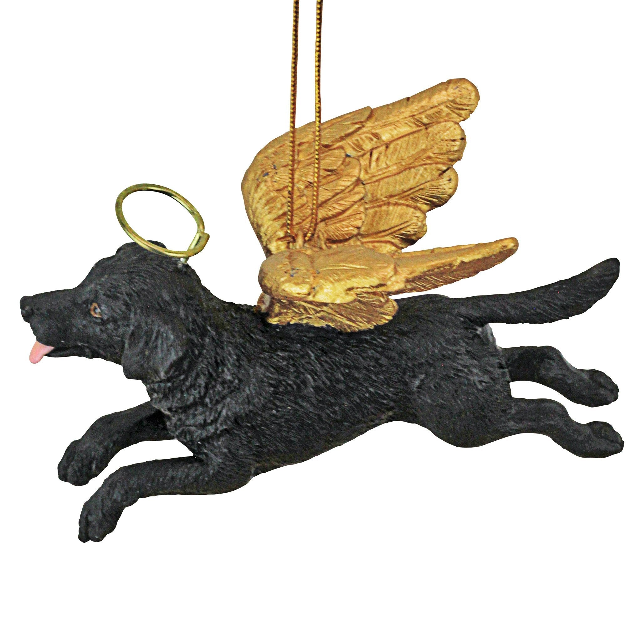 Honor the Pooch: Black Lab Holiday Dog Angel Ornament